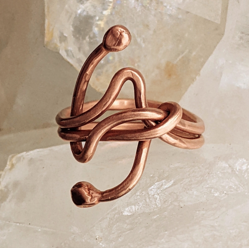 Dynamic Copper Ring Artisan Crafted - image 1